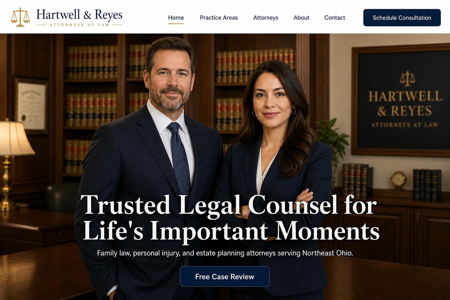 Hartwell & Reyes website mockup