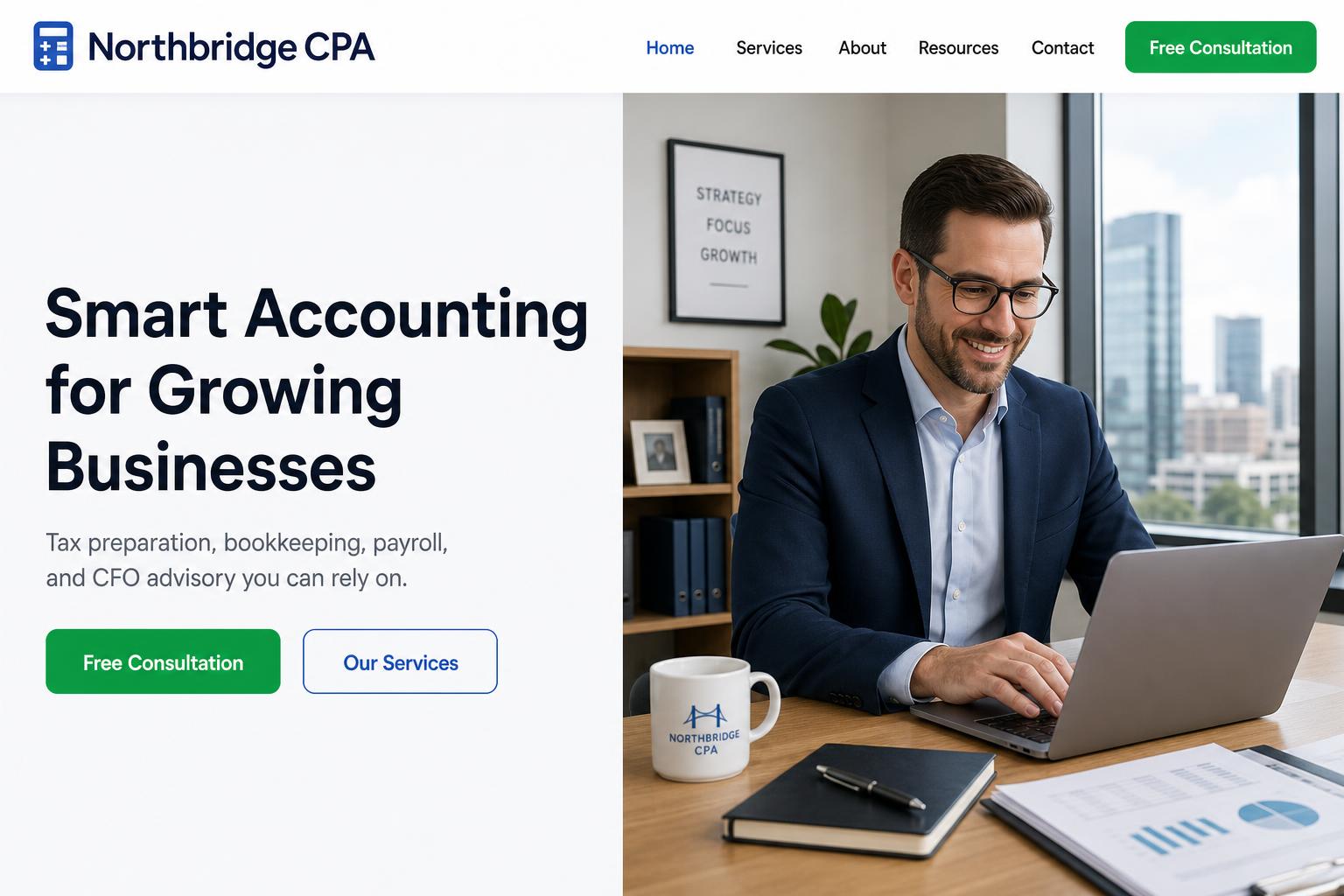 Northbridge CPA website mockup